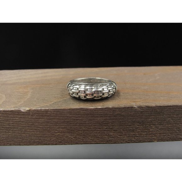 Jewelry - Size 6 Sterling Silver Weaved Pattern Band Ring Vintage Statement Engagement